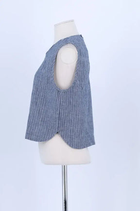Top sans manche Songe Lab Bleu en Coton
