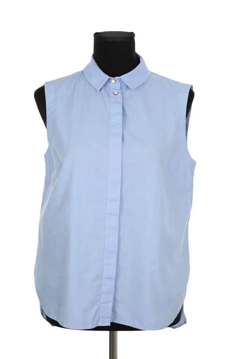 Top sans manche Tara Jarmon Bleu en Coton, taille L - Seconde Main