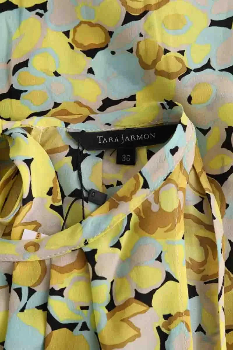 Top sans manche Tara Jarmon Jaune en Soie