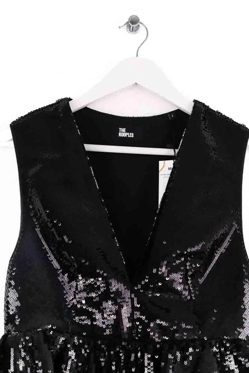 Top sans manche The Kooples Noir en Paillettes