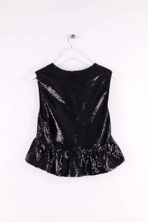 Top sans manche The Kooples Noir en Paillettes