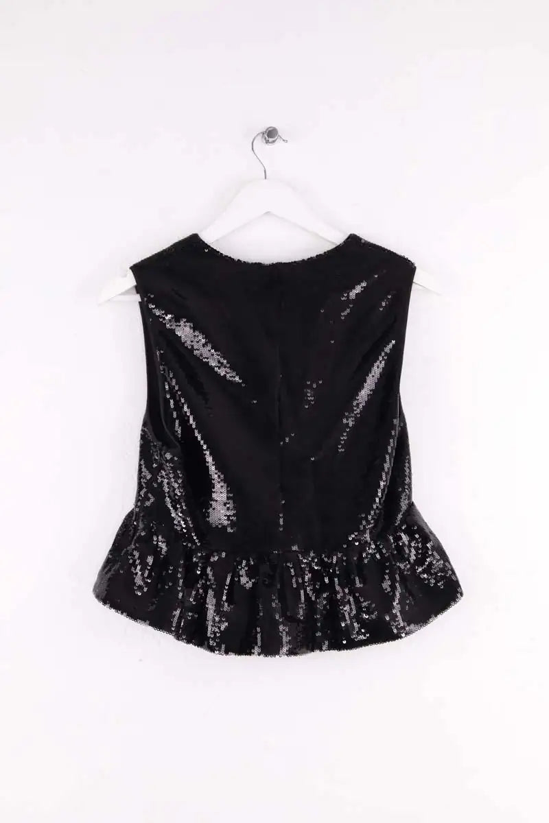 Top sans manche The Kooples Noir en Paillettes