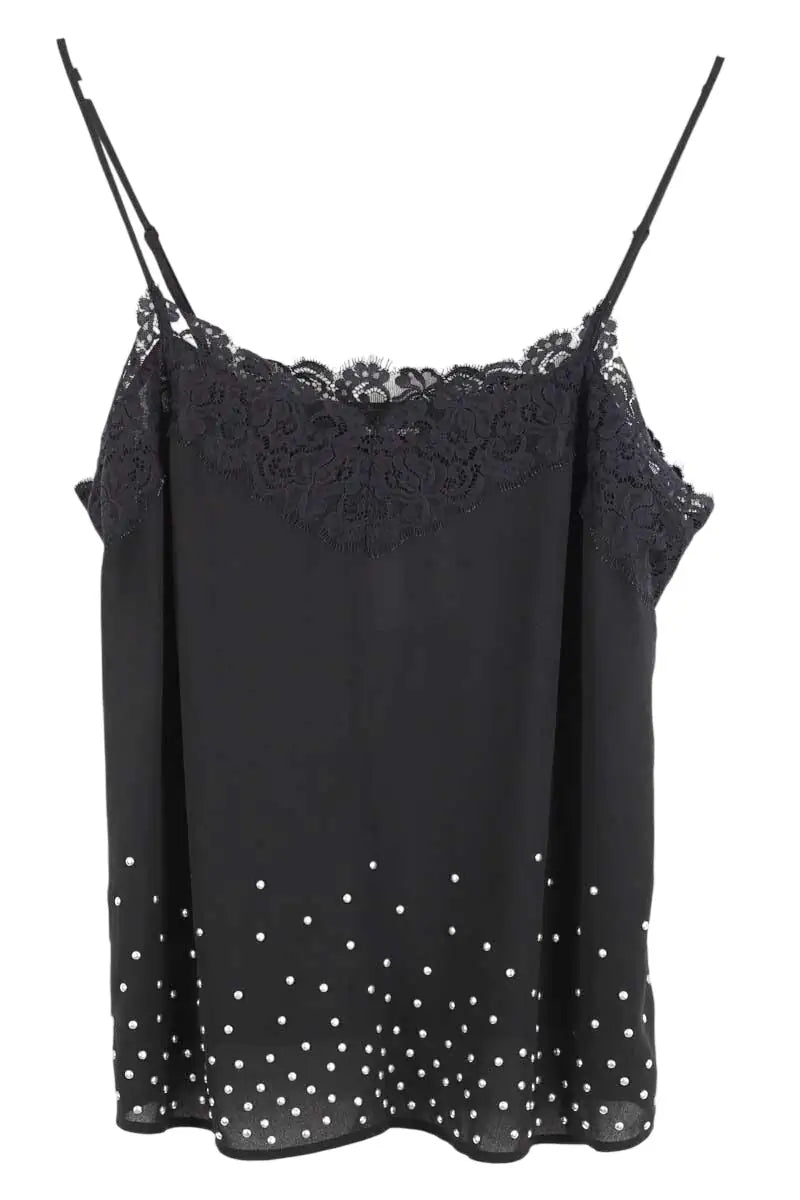 Top sans manche The Kooples Noir en Synthétique, taille L - Seconde Main