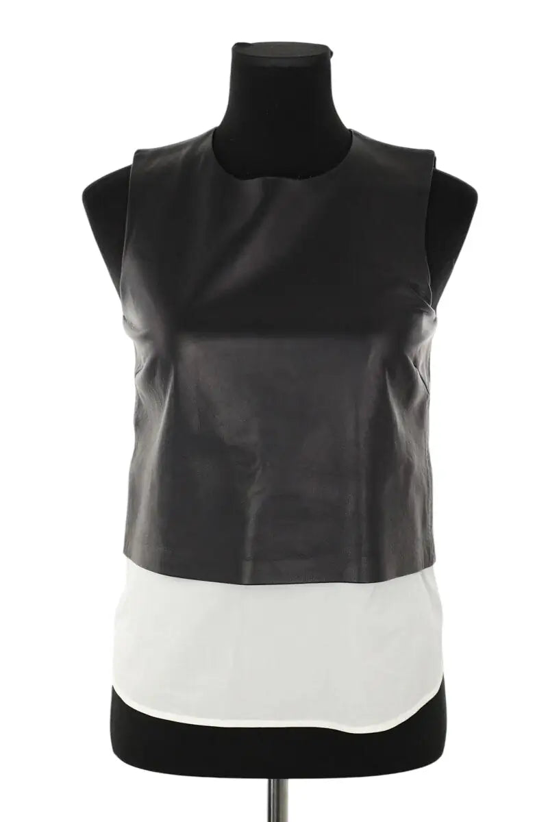 Top sans manche Theory Noir en Cuir, taille S - Seconde Main