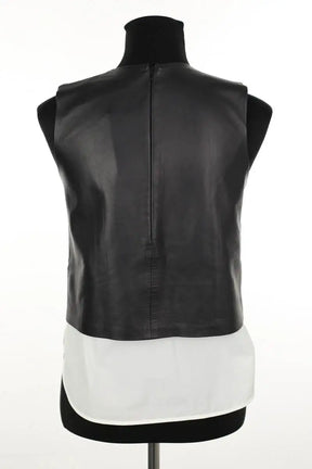 Top sans manche Theory Noir en Cuir