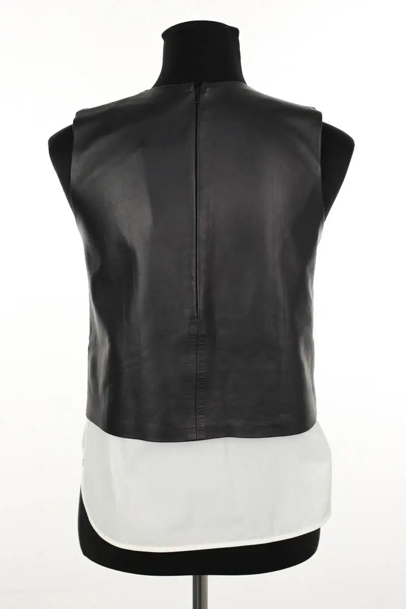 Top sans manche Theory Noir en Cuir