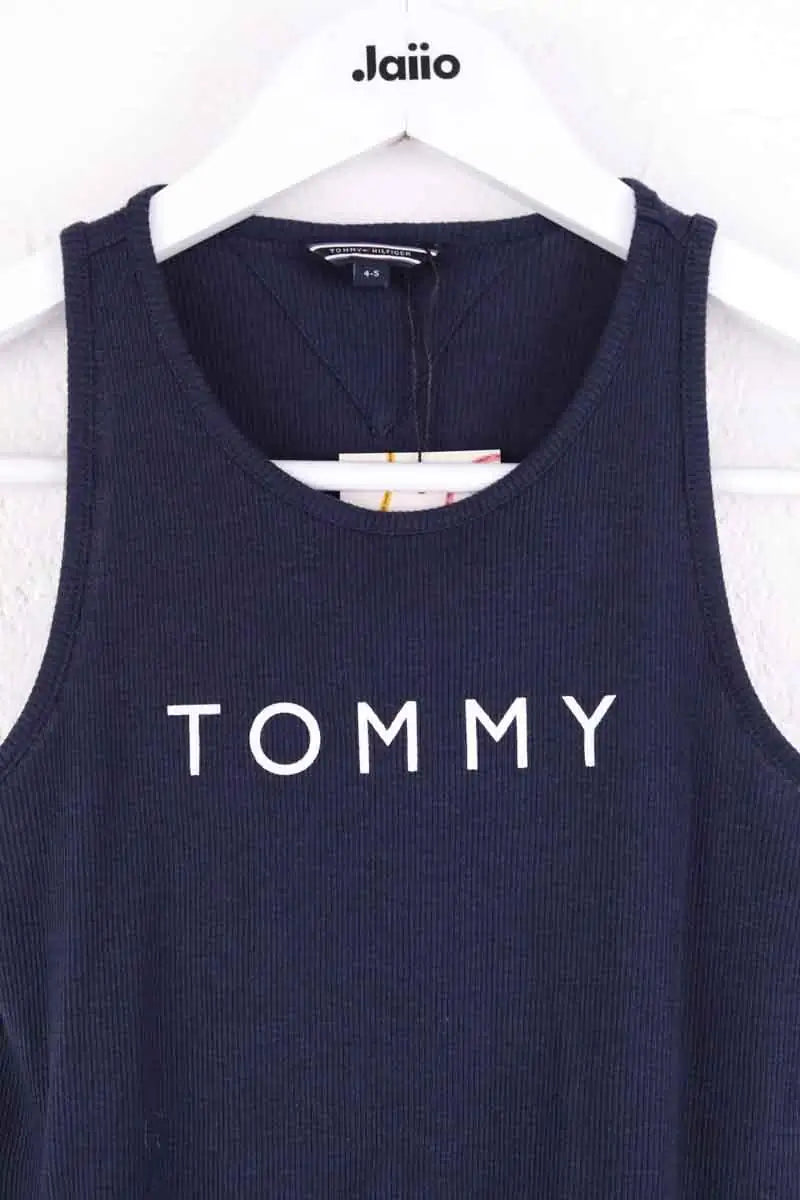 Top sans manche Tommy Hilfiger Marine en Coton