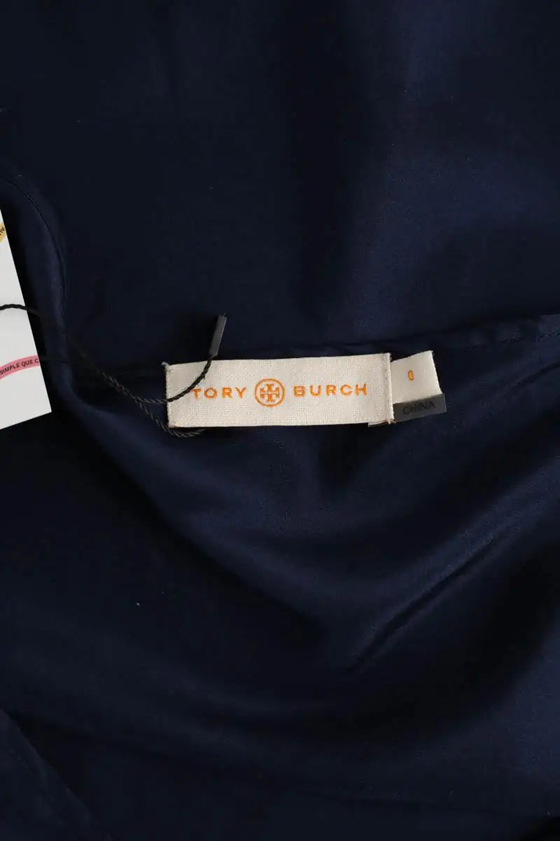 Top sans manche Tory Burch Marine en Viscose