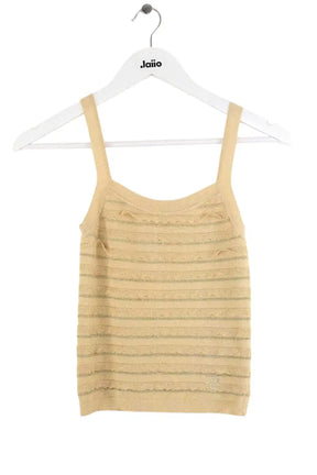 Top sans manche Tresse Doré en Synthétique, taille XS - Seconde Main
