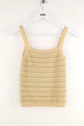 Top sans manche Tresse Doré en Synthétique