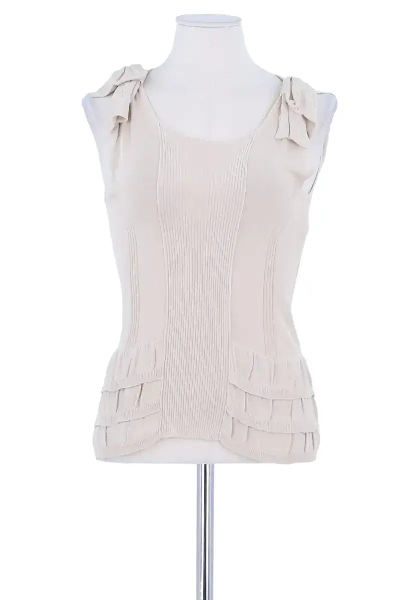 Top sans manche Valentino Beige en Viscose, taille M - Seconde Main