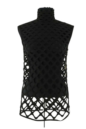 Top sans manche Valentino Noir en Synthétique, taille M - Seconde Main