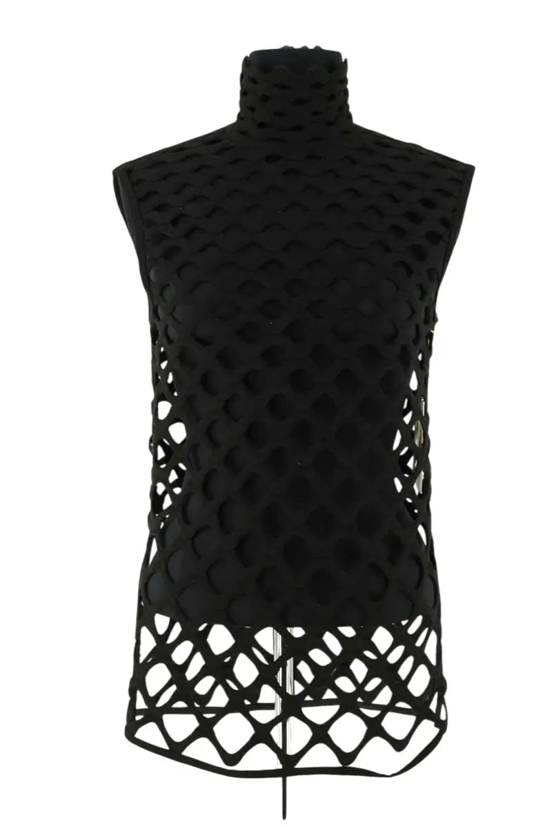 Top sans manche Valentino Noir en Synthétique, taille M - Seconde Main