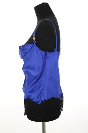 Top sans manche Versace Bleu en Synthétique