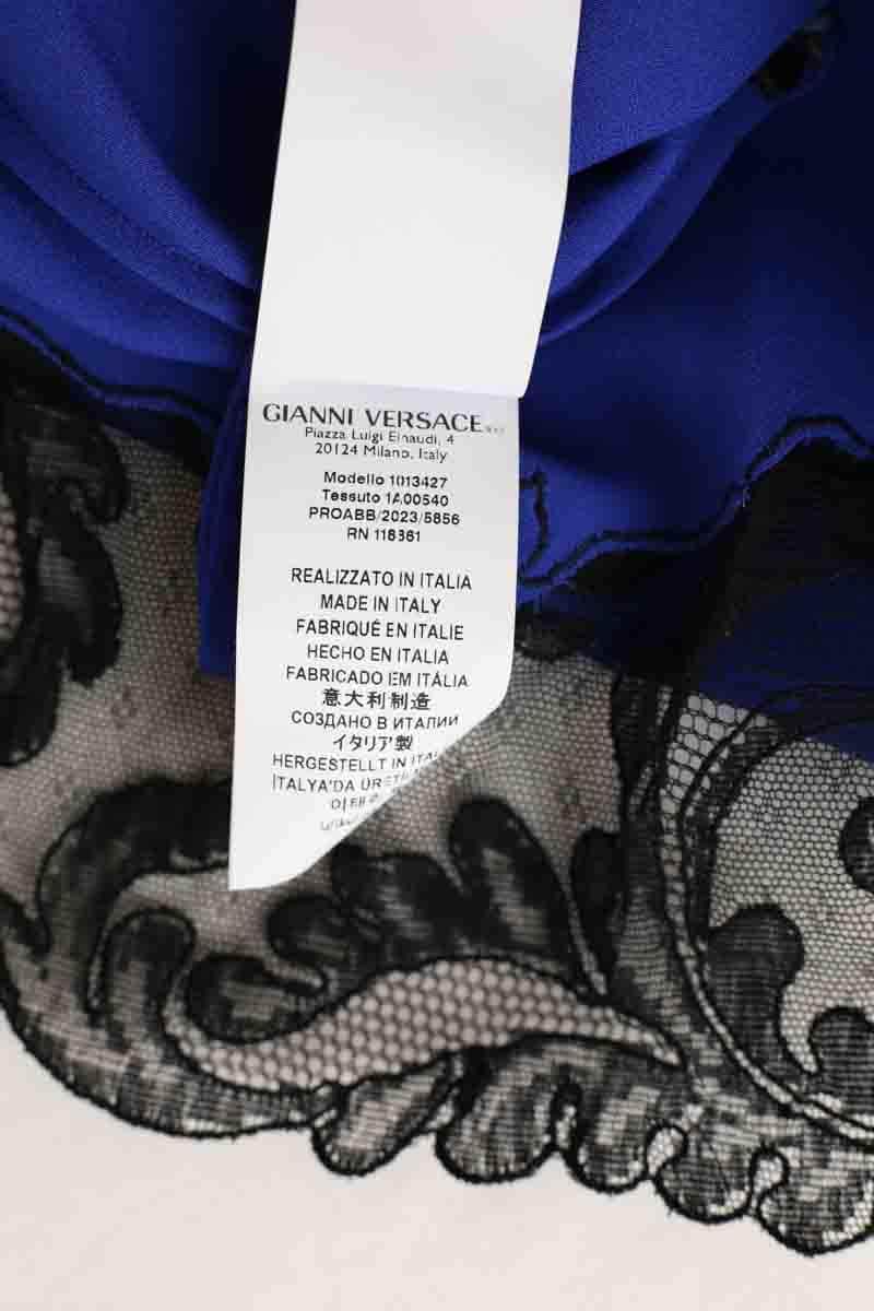 Top sans manche Versace Bleu en Synthétique