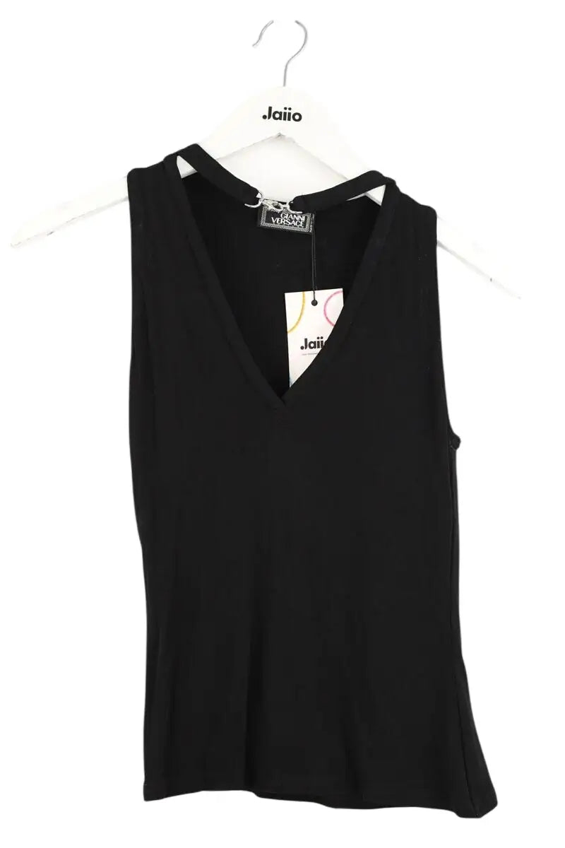 Top sans manche Versace Noir en Synthétique, taille S - Seconde Main