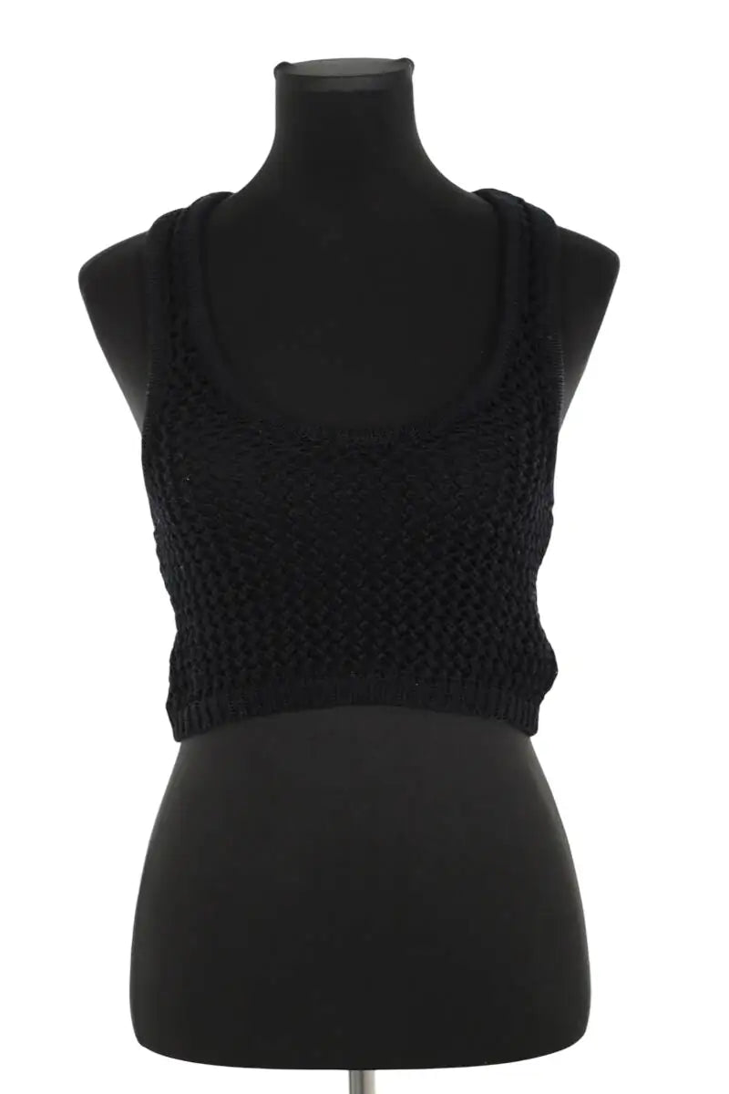 Top sans manche Zadig & Voltaire Nabya crochet Noir en Coton, taille XS - Seconde Main