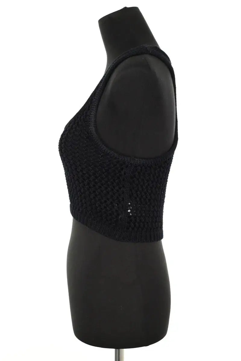 Top sans manche Zadig & Voltaire Nabya crochet Noir en Coton
