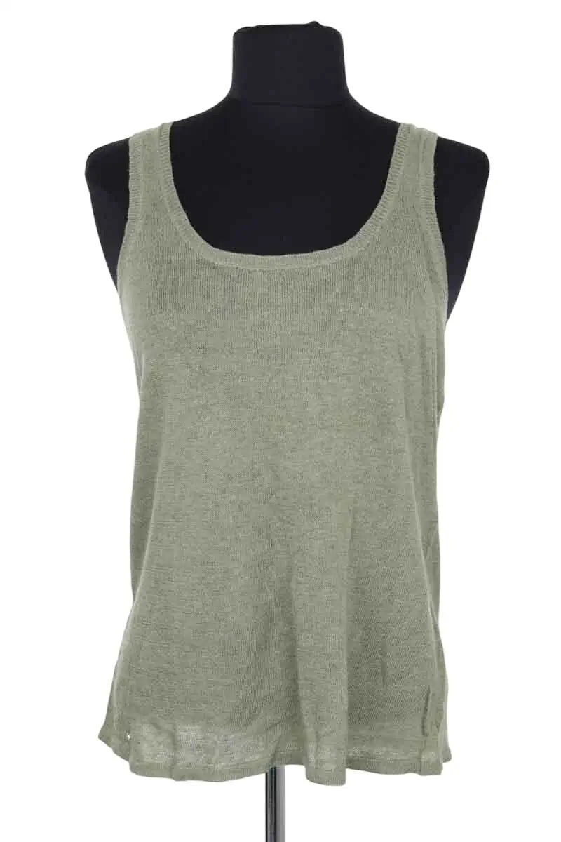 Top sans manche Zadig & Voltaire Vert en Lin, taille M - Seconde Main