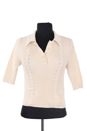 Top Sessun Jodi Ecru en Coton, taille XS - Seconde Main