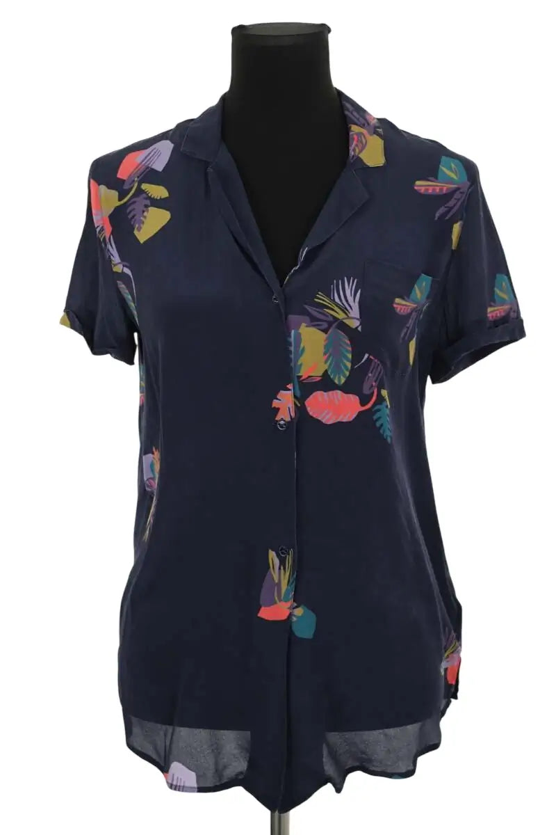 Top Sessun Tahuata Bleu en Soie, taille M - Seconde Main