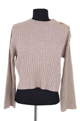 Top Sézane Beige en Laine, taille XXS - Seconde Main