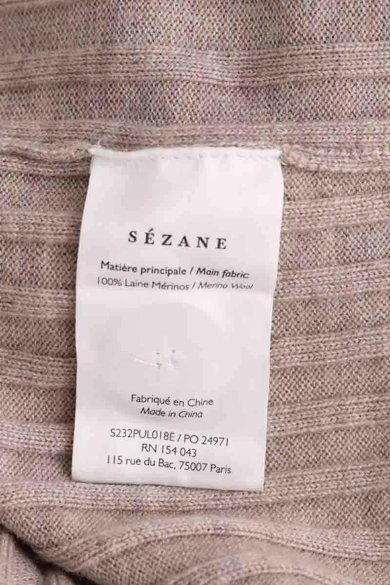 Top Sézane Beige en Laine