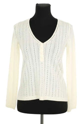 Top Sézane Ecru en Laine, taille XS - Seconde Main