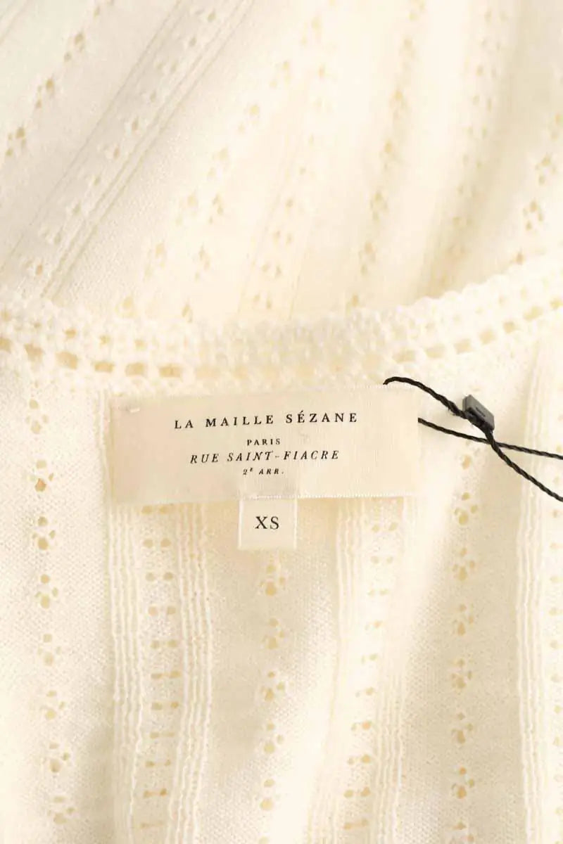 Top Sézane Ecru en Laine