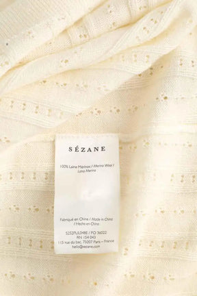 Top Sézane Ecru en Laine