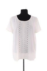 Top Sézane Ecru en Soie, taille L - Seconde Main