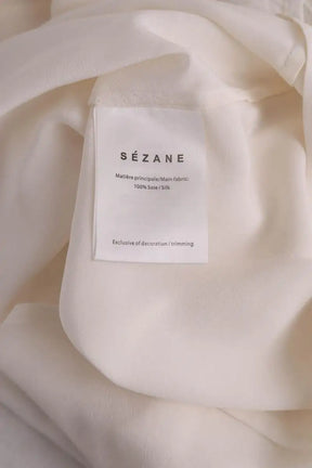 Top Sézane Ecru en Soie