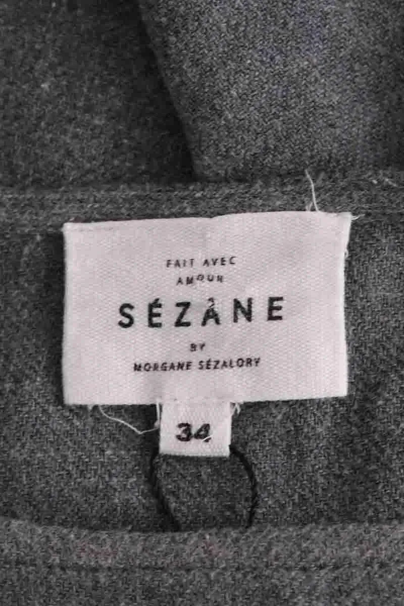 Top Sézane Gris en Coton