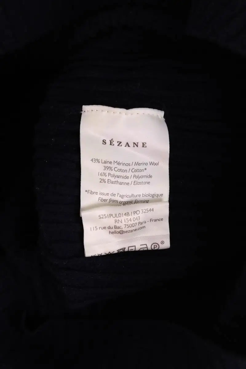 Top Sézane Marine en Laine