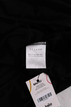 Top Sézane Noir en Coton