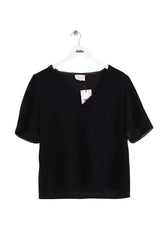 Top Sézane Noir en Synthétique, taille L - Seconde Main