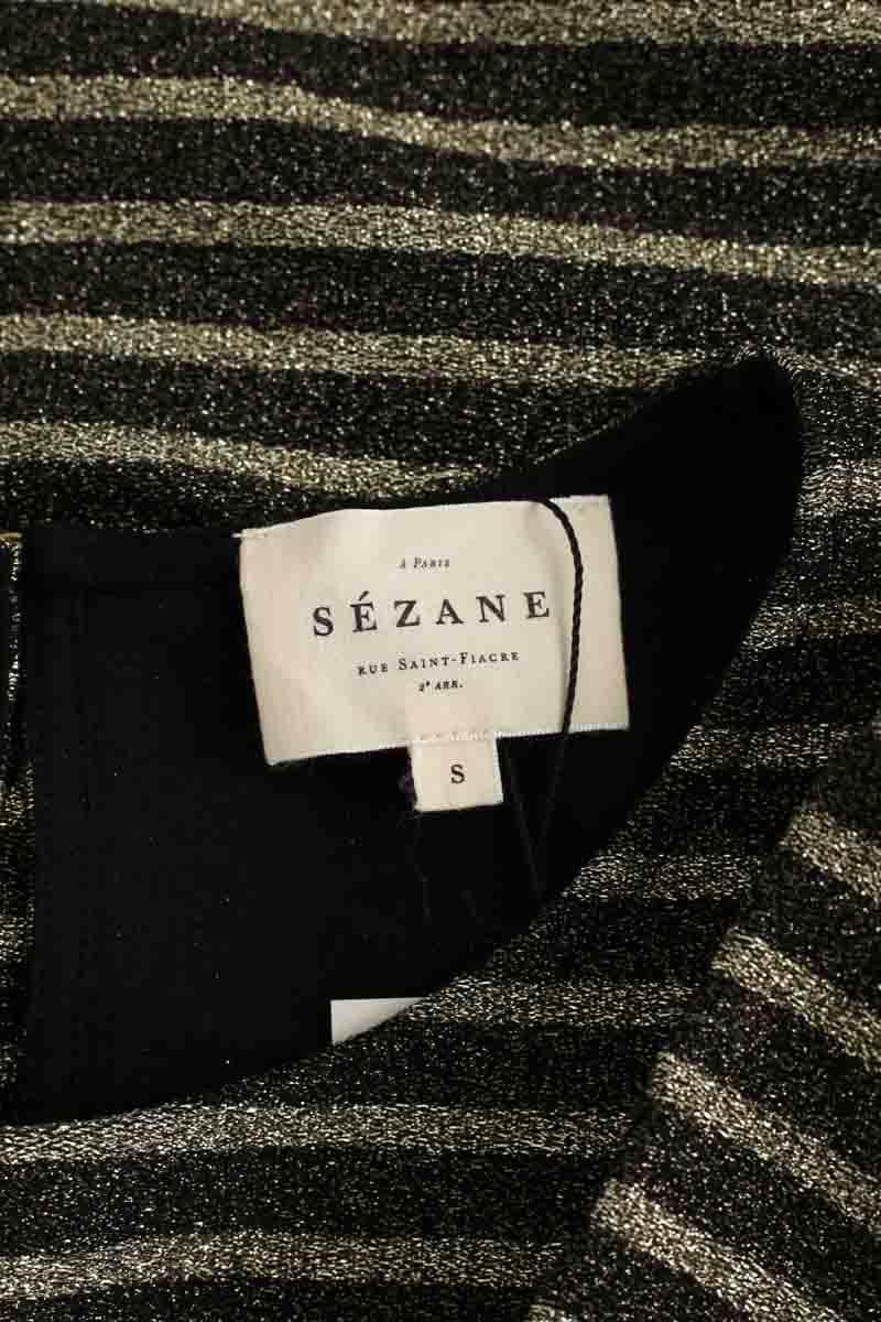 Top Sézane Noir en Viscose