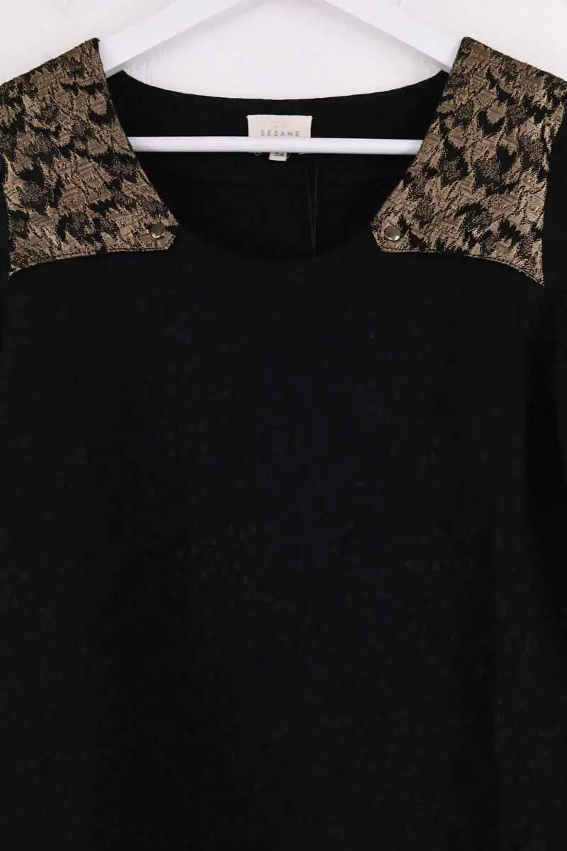 Top Sézane Noir en Viscose