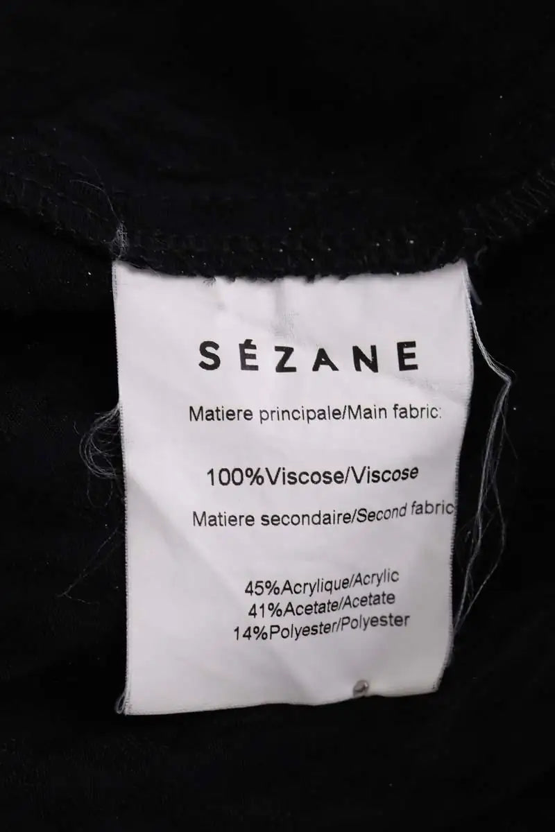 Top Sézane Noir en Viscose