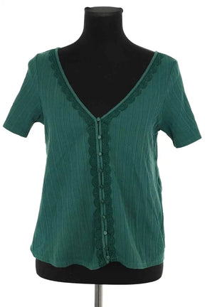 Top Sézane Vert en Coton, taille M - Seconde Main