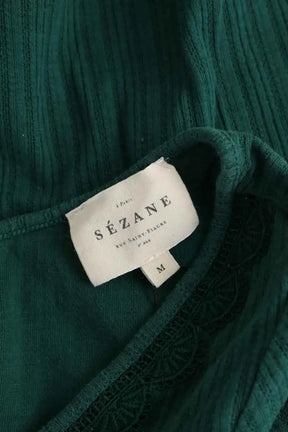 Top Sézane Vert en Coton