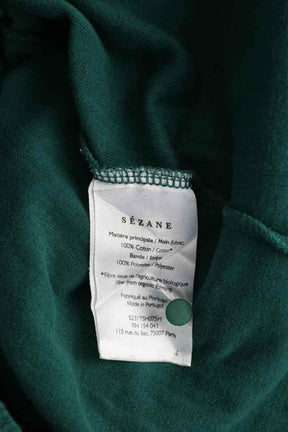 Top Sézane Vert en Coton
