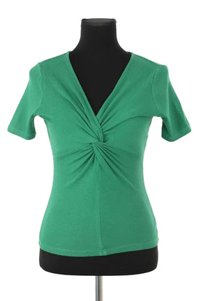 Top Sézane Vert en Coton, taille S - Seconde Main