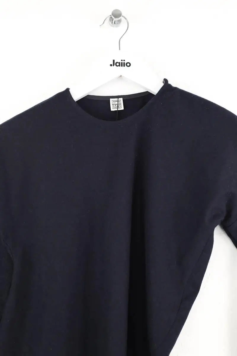 Top Totême Twisted Flannel top Marine en Laine