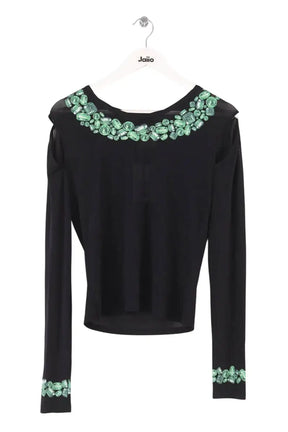 Top Versace Noir en Viscose, taille M - Seconde Main