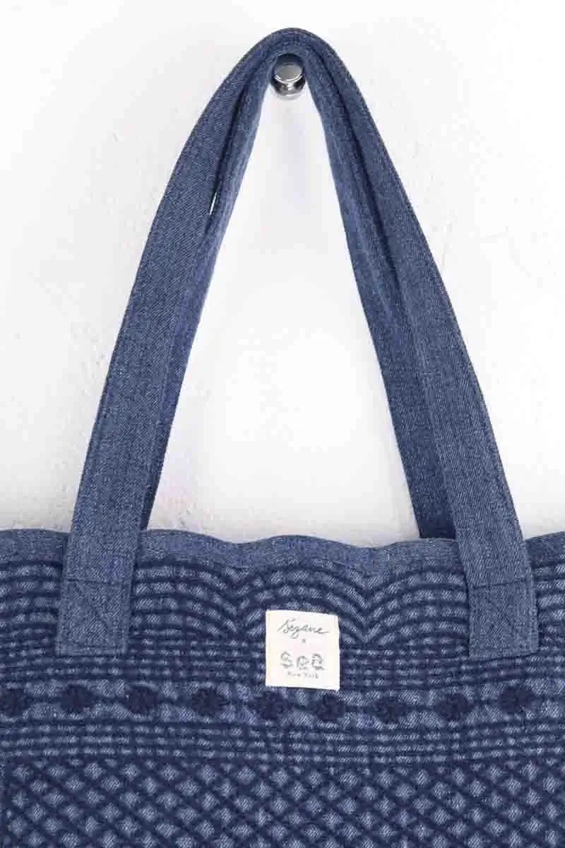 Totebag Sézane Bleu en Coton