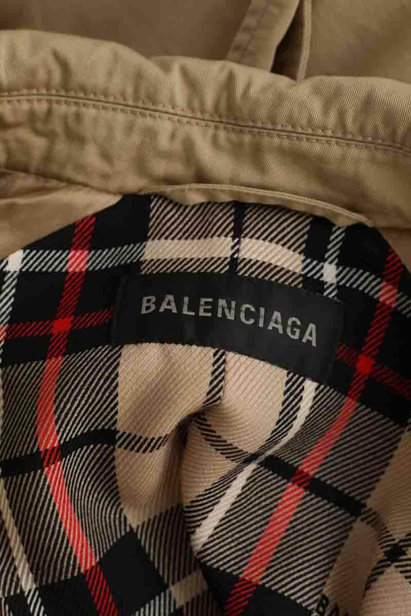 Trench-coat Balenciaga Deconstructed trench en coton twill Kaki en Coton