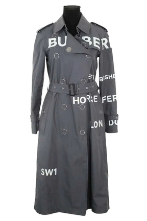 Trench-coat Burberry Gris en Coton, taille XXS - Seconde Main