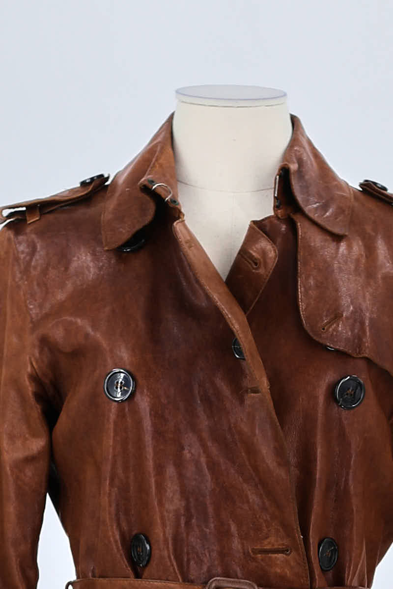 Trench-coat Burberry Marron en Cuir