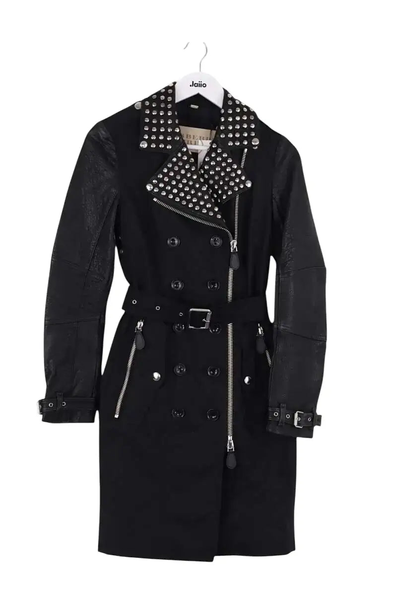 Trench-coat Burberry Noir en Coton, taille XS - Seconde Main